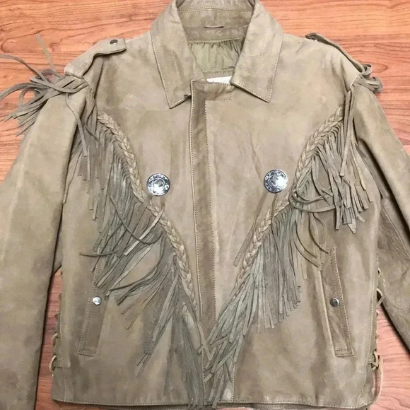 Open Road Wilson’ Vintage Leather Fringe Jacket,XL - Picture 3 of 9